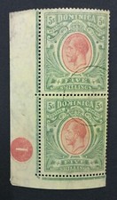 MOMEN: DOMINICA SG #54 USED PAIR 1914 LOT #193171-1722