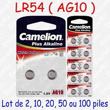 Pile Bouton LR Alcaline 1,5V : AG10 LR54 LR1131 389 ( par 2, 10, 20, 50 ou 100 )