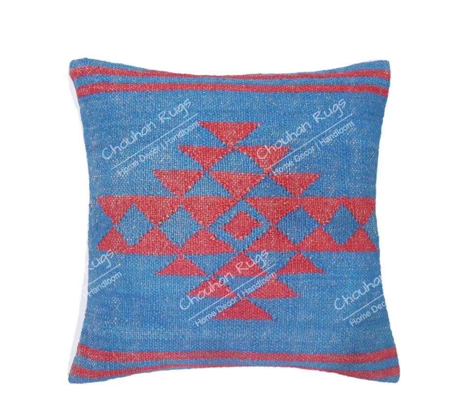 4 Set of Handmade 45cm Jute Cushion Covers, Throw Pillow Set, Kilim Pillow Cover - Image 4 of 4