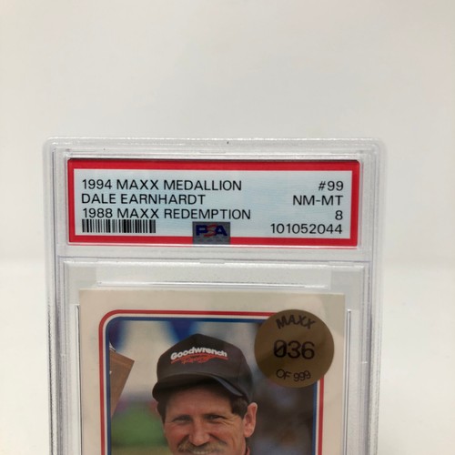 1988 Dale Earnhardt MAXX #99 Medallion 1994 Redemption 036/999 PSA 8 NM Mint - Picture 5 of 9