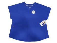 ClimateRight By Cuddl Duds 6-Pocket Scrub Top Women's Metro Blue Size XL