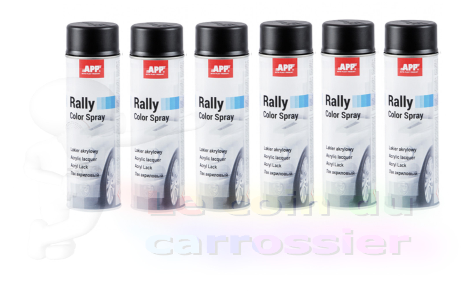 Aérosol noir mat de 500ml PE100 pour peinture de carrosserie et plastique auto