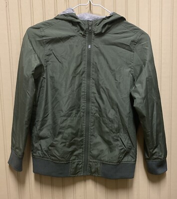 OLD NAVY  Zip Hoodie Jacket Boy Medium M 8 GREEN Long Sleeve Rain Cold