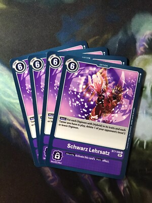 x4 Playset Digimon SCHWARZ LEHRSATZ BT7-108 Purple Common Option TCG