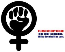 FEMINIST LADY GIRL Graphic Die Cut decal sticker Car Truck Boat Window Wall 7"