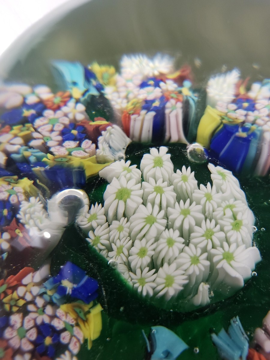 Vintage Murano Paperweight Fratelli Toso Millefiori Italy Glass