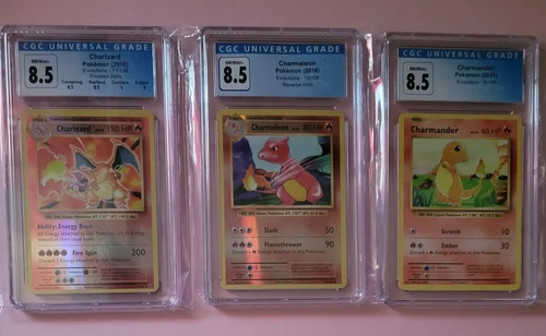 Charizard Charmeleon Charmander 11/108 10/108 9/108 Evolutions CGC Mint+ 8.5