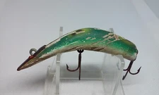 Vintage KAUTZKY LAZY IKE 3 Spotted Frog 3" Diving Wood Crankbait Fishing Lure