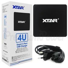 XTAR 4U Smart 4-Port USB Charger max 2.4A Fast Handy Energy saving Black EU plug