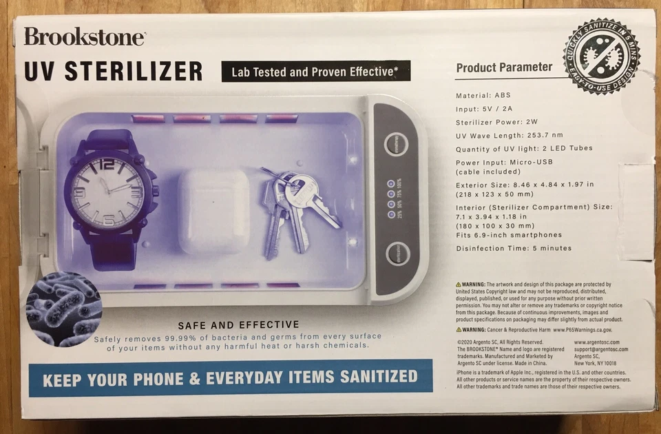 ¡Nuevo! Brookstone Esterilizador UV, Cargador Universal Minorista $59.99 iPhone Universal Foto 4 de 4