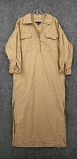 Banana Republic Dress Womens S Small Brown Maxi Shirtdress Long Sleeve A Line