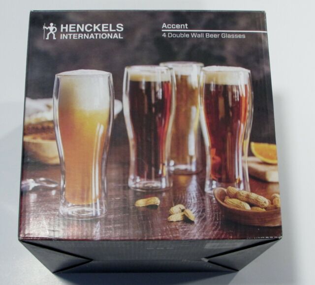 2 Boxes Henckels International 4pk Double Wall Beer Glass 14oz Total 8 Glasses For - Henckels Double Wall Beer Glass