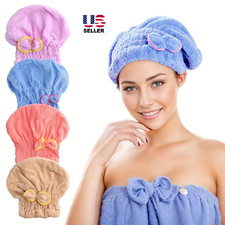 Women Hair Towel Quick Drying Turban Ultra Soft Absorbent Hair Drying Shower Cap
