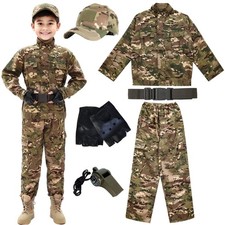 Army children's tactical suit camouflage uniform soldiers children's clothing...