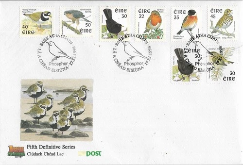 1998 IRELAND BIRDS PHOSPHOR DEFINITIVE SERIES ON PRISTINE FDC