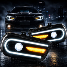 Headlights For 2011-2014 Dodge Charger Ld Led Projector Sequential Drl Assembly