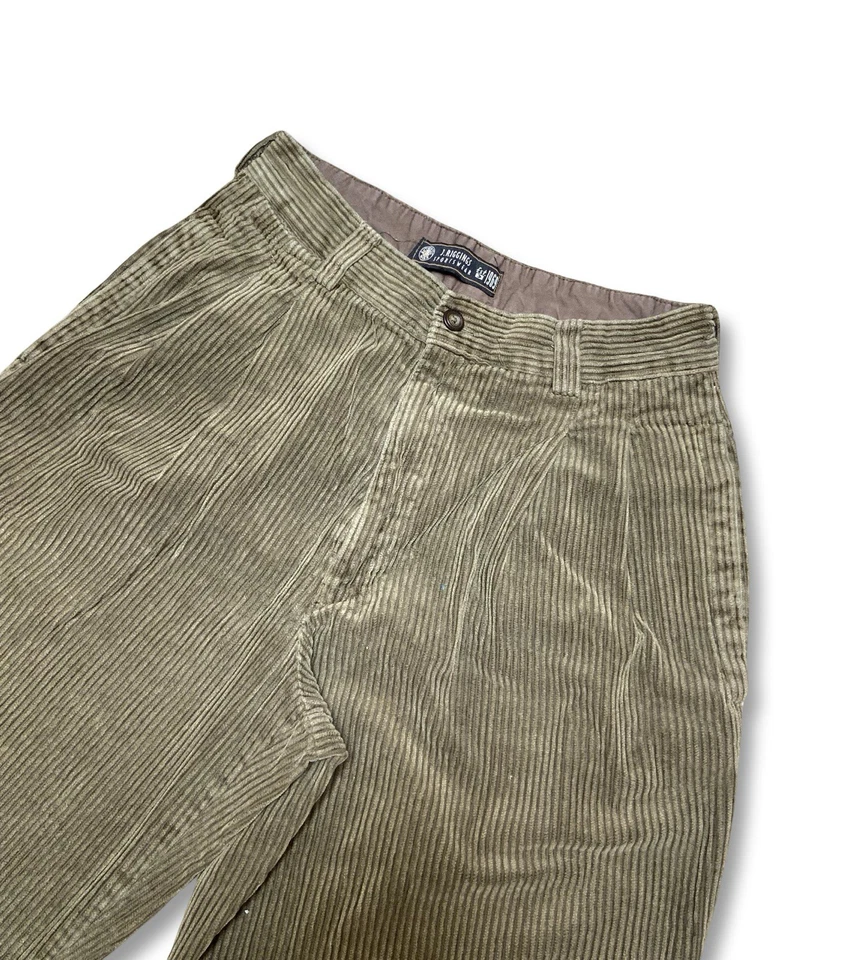 Calça de veludo vintage masculina 31x32 J riggings plissada algemada marrom/verde - Imagem 4 de 4