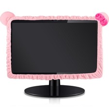 Remagr 1 Pcs 20''-29'' Kawaii Computer Monitor Cover with Cat Ear pink