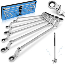 Double Jointed Extra Long Flex Head Ratchet Wrench Set 6 Pcs Metric 8-19mm Box Double Jointed Extra Long Flex Head Ratchet Wrench Set 6 Pcs Metric 8-19mm Box