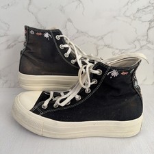 Converse Chuck Taylor All Star Lift Platform High Floral Embroidery Women UK6