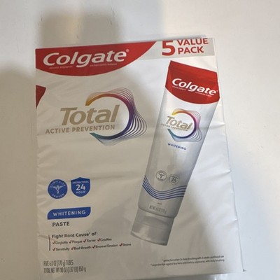 Colgate Total Active Prevention Whitening Toothpaste 5 Pack 6.0 oz Each