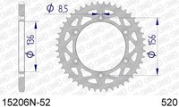 Zahnrad Afam 15206N-52 Im All. Schritt 520 Beta RR 250 Enduro 250 2005 2009