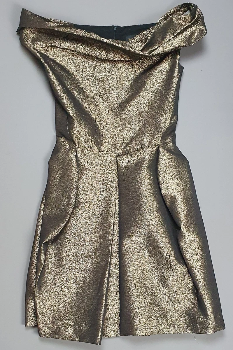 vivienne westwood anglomania gold dress Pre-loved Vivienne Westwood Anglomania Black Belted Metallic Stripe Dress main image 1