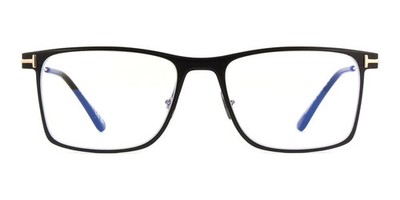 Tom Ford TF5865-B 002 Matte Black Rectangular Metal Eyeglasses Frame 55-18-145