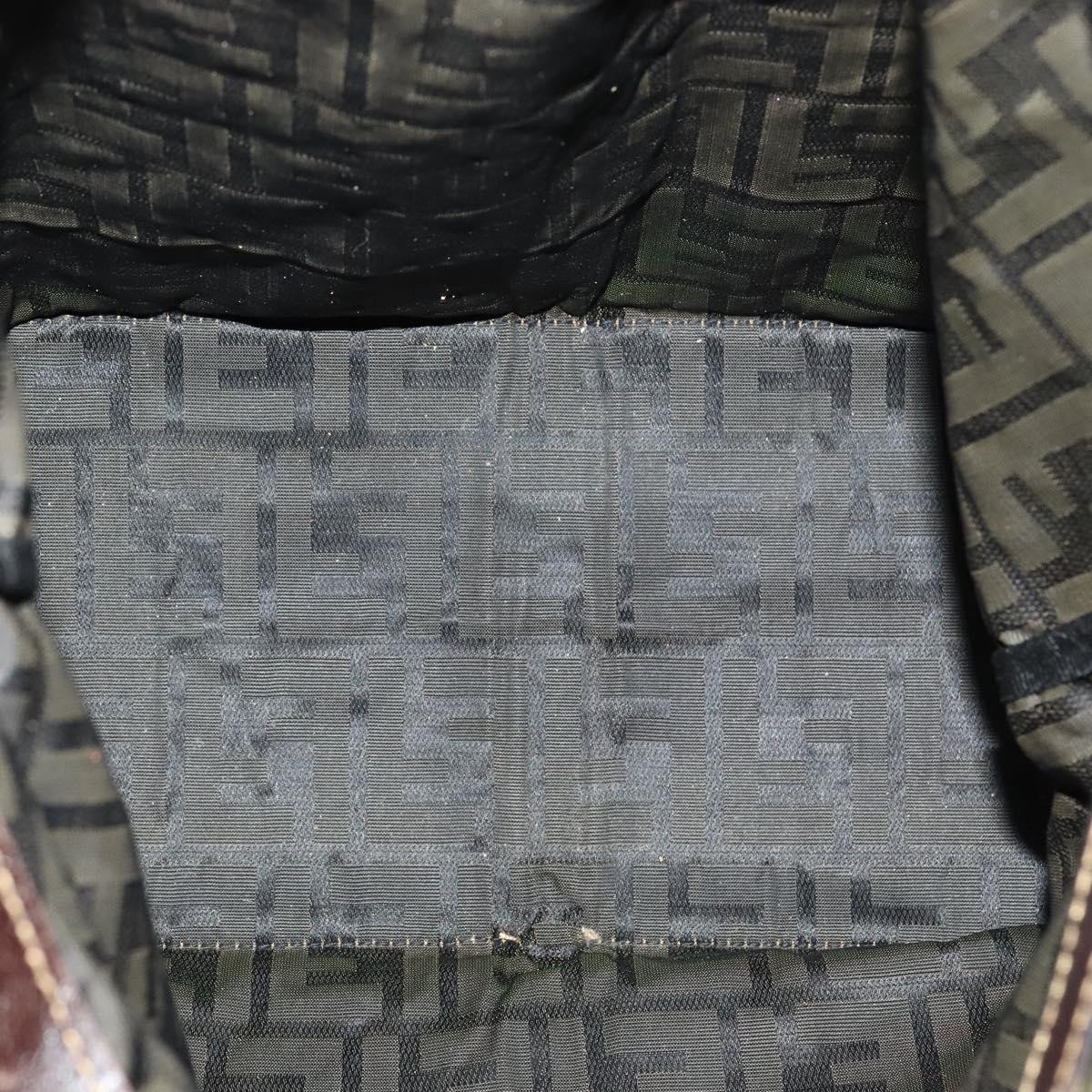 FENDI Zucca Canvas Tote Bag Black Brown Auth yk18964