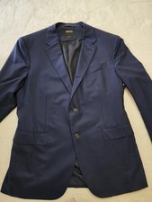   Ermenegildo Zegna 15 Mil Mil 15 Navy Blue Blazer Superfine Micron Wool Switzerl