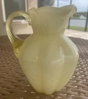 Fenton Candleglow Yellow Overlay Pitcher with Fern Design. No Damage.