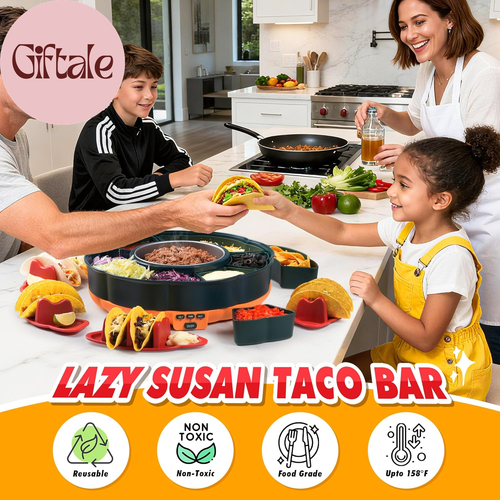 Taco Tuesday Kit - Taco Bar Serving Set for a Party with 33Oz Heated Pot, 4 Taco - Picture 2 of 12