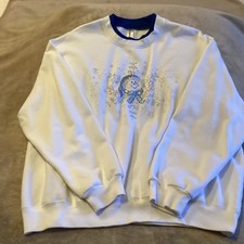 Ladies 2XL Snowman Sweatshirt Rhinestones  Sequences. WHITE, BEAUTIFUL, EUC
