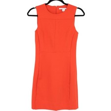 Diane von Furstenberg Reona Two Orange Sleeveless Sheath Mini Dress Size 4