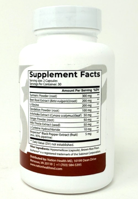 Nation Health MD Liver Renew Formula with Artichoke Extract, 60