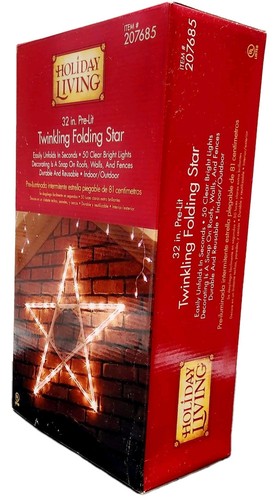 32-inch Pre-Lit Twinkling Folding Star Christmas Lights For Indoor/Outdoor, New - Picture 5 of 17