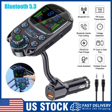 Bluetooth 5.3 MP3 Player Car Audio Quick Charger FM Transmitter Fast Charging