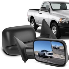 Towing Mirrors for 2003-2008 Ram 1500 2500 3500 Black Manual Flip Up Pair