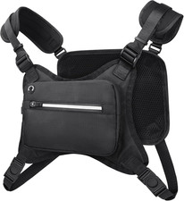 Water Resistant Chest Pack - Running Vest with Reflective Strip,Built-In Phone H