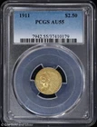 1911 $2.50 Gold Indian Head Quarter Eagle PCGS AU 55