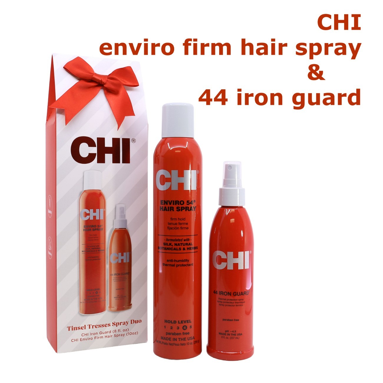 Chi enviro 54 firm hair spray 8oz - 44 iron guard 10oz-tinsel tresses duo 5790₽