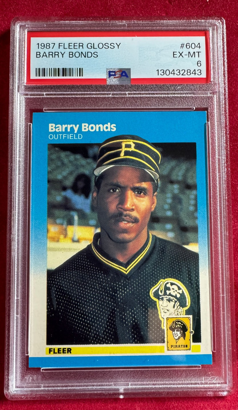 1987 FLEER GLOSSY # 604 BARRY BONDS PSA 6