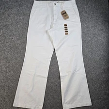 Dockers The Soft Khaki Mens 36x32 White Flat Front D3 Classic Fit Office NEW