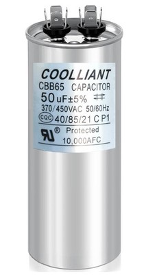 Round HVAC 50 uF/MFD Motor Run/Start Capacitor for AC Compressor and Condenser