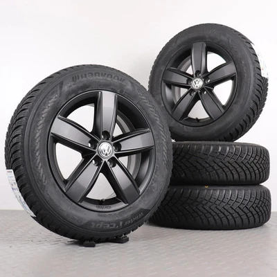 Winterräder VW Polo 6 2G AW 15Zoll Original Alufelgen Winterreifen schwarz matt - Bild 1 von 4