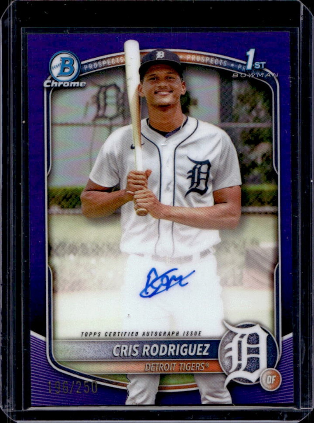 2025 Bowman Chrome Cris Rodriguez Auto Purple Refractor 1st #196/250
