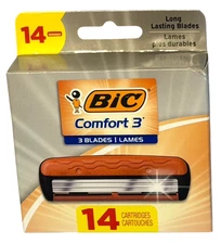 Bic Comfort 3 Refill Razor Cartridges, Three-Blade Disposable Refill - 14 Blades