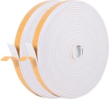 Kikerike Self Adhesive Foam Tape Weatherstrip 1/4in x 1/16in x 33Ft High Dens...