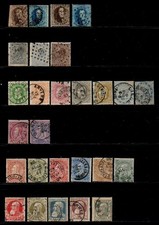 BELGIUM – 1858-1911 – EARLY KINGS ISSUES – 27 DIFFERENT STAMPS – USED