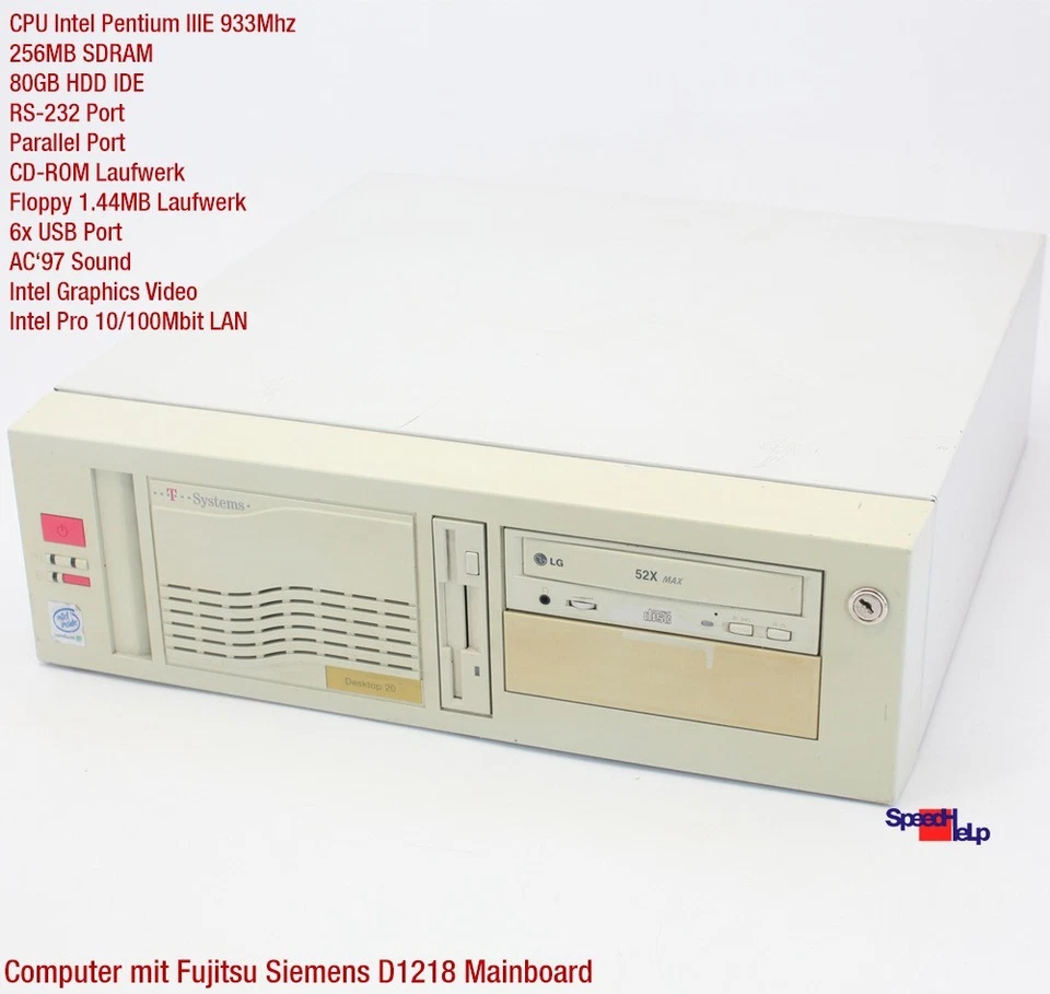 PC Computer Fujitsu Siemens Telekom Systems I815E D1218 Pentium 3 III 900 Win 98 - Image 2 of 4